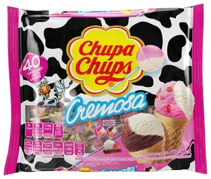 Cremosa Lollipop Assortment, 2 Ice Cream Flavors, Individually Wrapped Candy for Kids, 10.5 Oz Bag (25 Suckers)