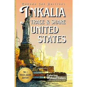 Inkalia Tracing: Trace & Share United States: A Creative Travel Guidebook to Connect, Relax & Share with Just One Black Pen – Simply Follow the White Lines
