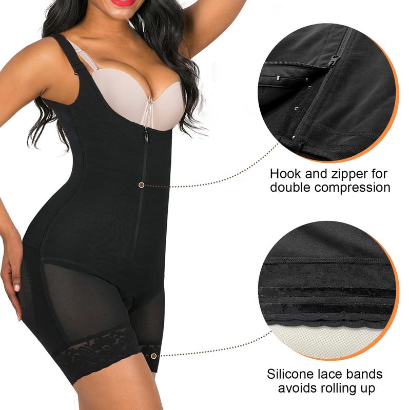 Colombian Fajas Open Bust Bodysuit - Tummy Control & Butt Lifter Adjustable Open Crotch Design Surgical-Grade Compression Black Minimalist Colombian Bodysuit High Shapewear Womenswear Basic