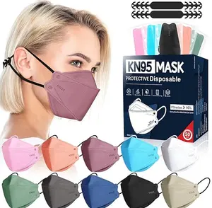 FENFEN KN95 Face Masks Disposable Adults - 50 Pack 5 Layer Protection Dust Breathable Comfortable Respirator Women KN95 Mask Individually Wrapped