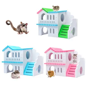 Hamster House Small Natural Wooden Bed Warm for Gerbils Chinchillas Bite Resistant Inflatable Balls Set