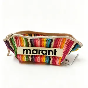 Women's Woven Mini Crossbody Bag, Portable Clutch for Grocery Shopping & Daily Use to Store Coins & Small Items