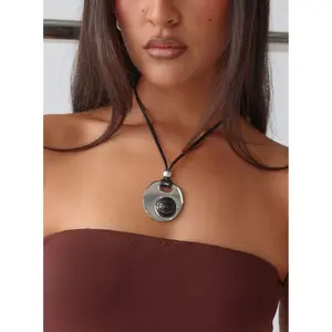 Coastal Chaos Pendant Cord Necklace Silver / Black
