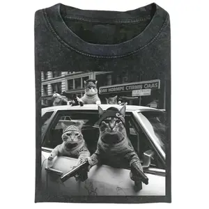 Funny Cat Gang Vinage Tee Cat Shirt, Funny Graphic Tee, meme shirts, Graphic Tee Gift For Men Women, Menswear
