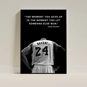 MOTIVATIONAL Quotes WALL ART Decor Inspirational Poster Kobe Bryant Basketball Player Poster Wall Art Acrylic Black Mamba,