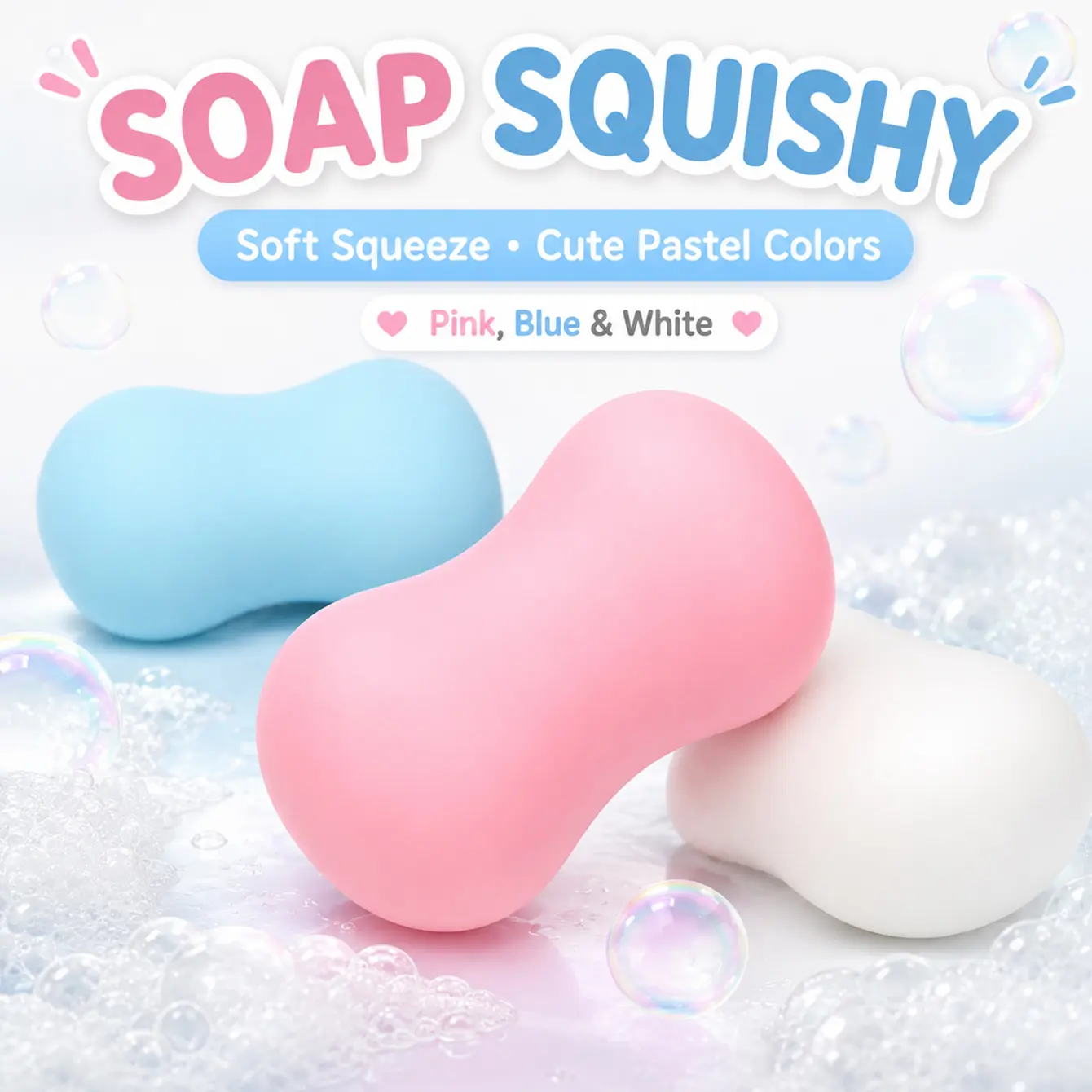 Clicking Sound Squishy Fidget Toy, Soap-Shaped Squeeze Toy with Small Blocks Inside, Soft Handheld Sensory Toy, 1-Piece Design for Tactile Play, Casual Fidgeting, Desk Use, Travel, Small Gifts, and Party Favor Bags