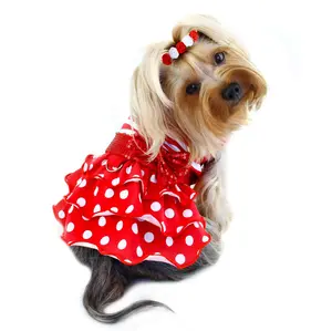 Klippo Sparkling Bow Ruffle Layered Dog Dress