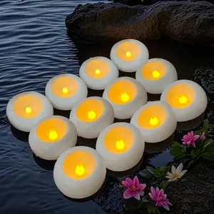 6/24 Pack Flameless Led Floating Candles, 200 Hour White Battery Operate Waterproof Tealights, Indoor Decorative Light for Cylinder Vases, Centerpieces at Wedding Decor, Party, Pool