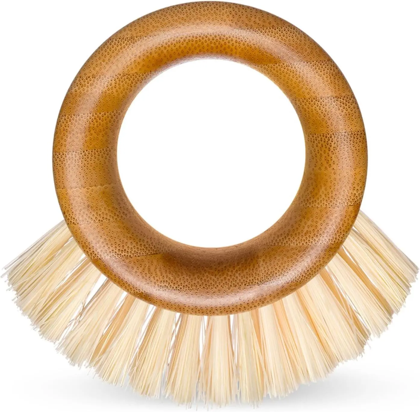 The Ring Bamboo Produce Scrub Brush - BPA-Free Vegetable & Fruit Cleaner - Removes Dirt from Potatoes, Mushrooms & Root Vegetables