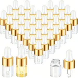 These mini gold glass bottles are perfect for dispensing essential oils, laboratory chemicals, and perfume concentrates. The 1ml transparent screw cap design makes them ideal for sample bottles, serum droppers, and travel use.