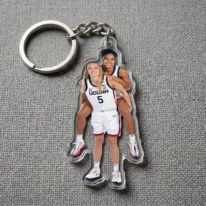 Azzi Fudd & Paige Bueckers Piggyback Acrylic Keychain –  Basketball Stars Custom Bag Charm for Hoops Fans