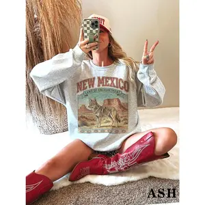 New Mexico Sweatshirt | Vintage Desert Crewneck | Southwestern Coyote Pullover | Retro Travel Sweater | Boho Western Gift