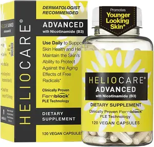 Heliocare Advanced Dietary Niacin B3 Supplement - 240mg Fernblock PLE Extract Per Serving, 500mg Antioxidant Vitamin B3, Supports Skin Cell Health, 120 Vegan Capsules