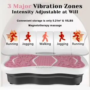Horse High-Power Vibration Plate Exercise Machine Oscillating plate 300 lbs Weight Capacity Bluetooth Remote Control 3-in-1 Indoor Home Gym Fitness Equipment with 2 Resistance Bands & Walking Pad