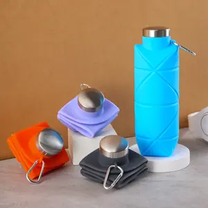 Oloey Outdoor Collapsible Water Bottle - Diamond-Shaped Silicone Flask, Lightweight & Portable for Travel Camping Sports
