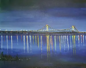 "Mackinac Bridge" Acrylic Painting