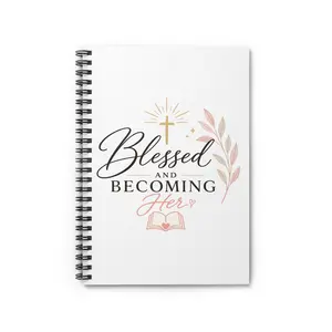 Blessed and Becoming Her Spiral Notebook | Christian Floral Journal