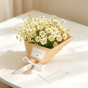 18pcs Artificial Daisies & Chamomile Wildflowers, 3 Bouquets Realistic Fake Flowers for Wedding, Bridal Shower, Party, Home, Garden, Balcony, Office, Table Centerpieces, Valentine's Day, Christmas & Holiday Decor, Indoor/Outdoor Maintenance-Free