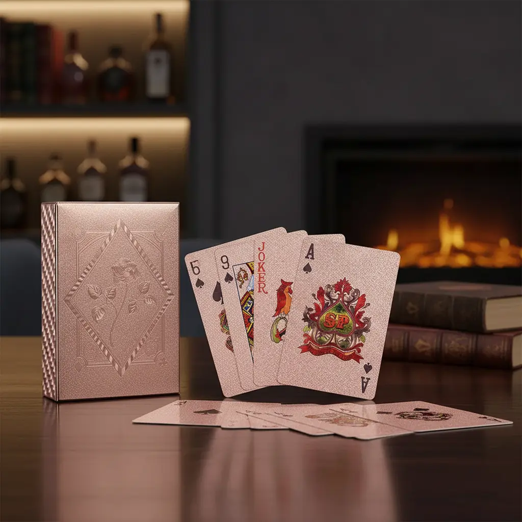 Luxurious Champagne Rose Pink Playing Cards｜Waterproof Diamond Design｜Perfect Gift for Game Lovers & Special Occasions, Game Party Cards, Card Games