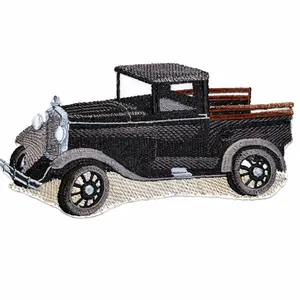 Ford Model A Stake Truck Embroidered Patch – Classic American Vintage Truck Iron-On or Sew-On Applique, 6.48" x 3.55", Made in USA