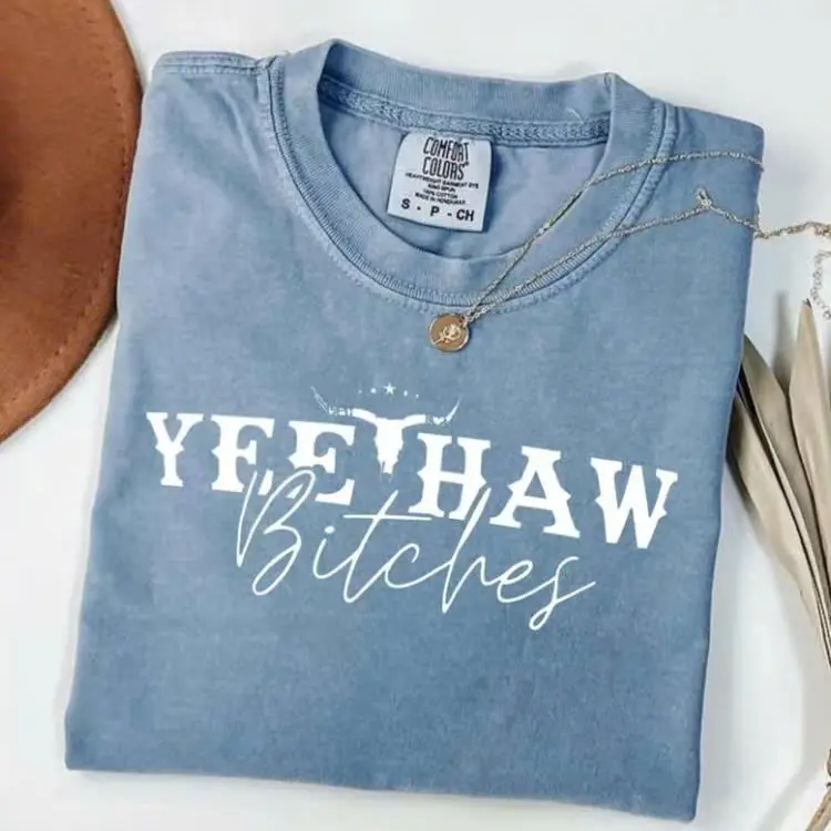 Comfort Colors Yee Haw Bitches T-Shirt, My Last Rodeo Shirt, Western Shirt, Cowgirl T-Shirt, Western Graphic Tee, Southwest Tee, Cowboy Aesthetic Fit  Tshirt Casual