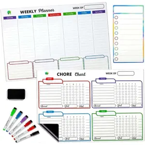 3 count  Chore Chart for  - Multiple  Reward Chart for , Chore List, Dry Erase Markers - Responsibility Chore Board for Family, Teen Behavior Chart