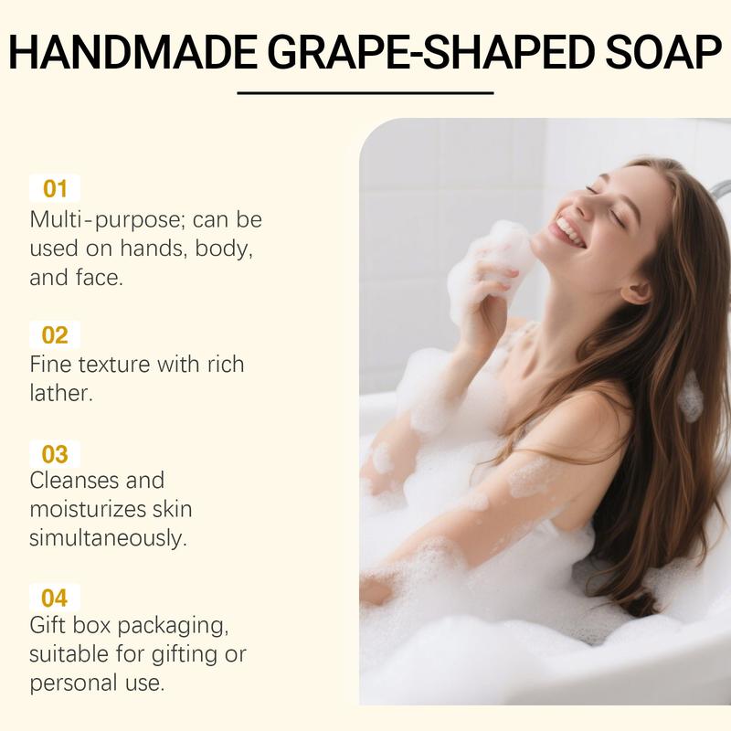 Grape Cluster Handmade Soap 180g, Natural Plant Essential Oils, Gentle Cleansing Moisturizing, Fun Shape, Bath Shower Hanging Decor Gift #TOP PICKS
