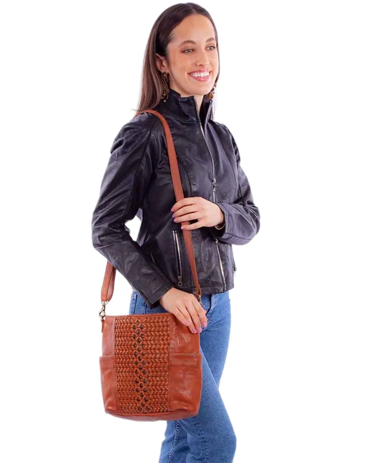 Scully Women's Women'S Woven Leather Crossbody Bag - B368