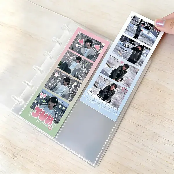 【2026 Gift】Clear photo booth frame, album-style photo storage box for 2x6-inch photos, 20-page photo decorations for anniversaries, photo organizers and storage For Photos,Picture,Greeting Card,Stickers,Seed,Craft Supplies (Clear)