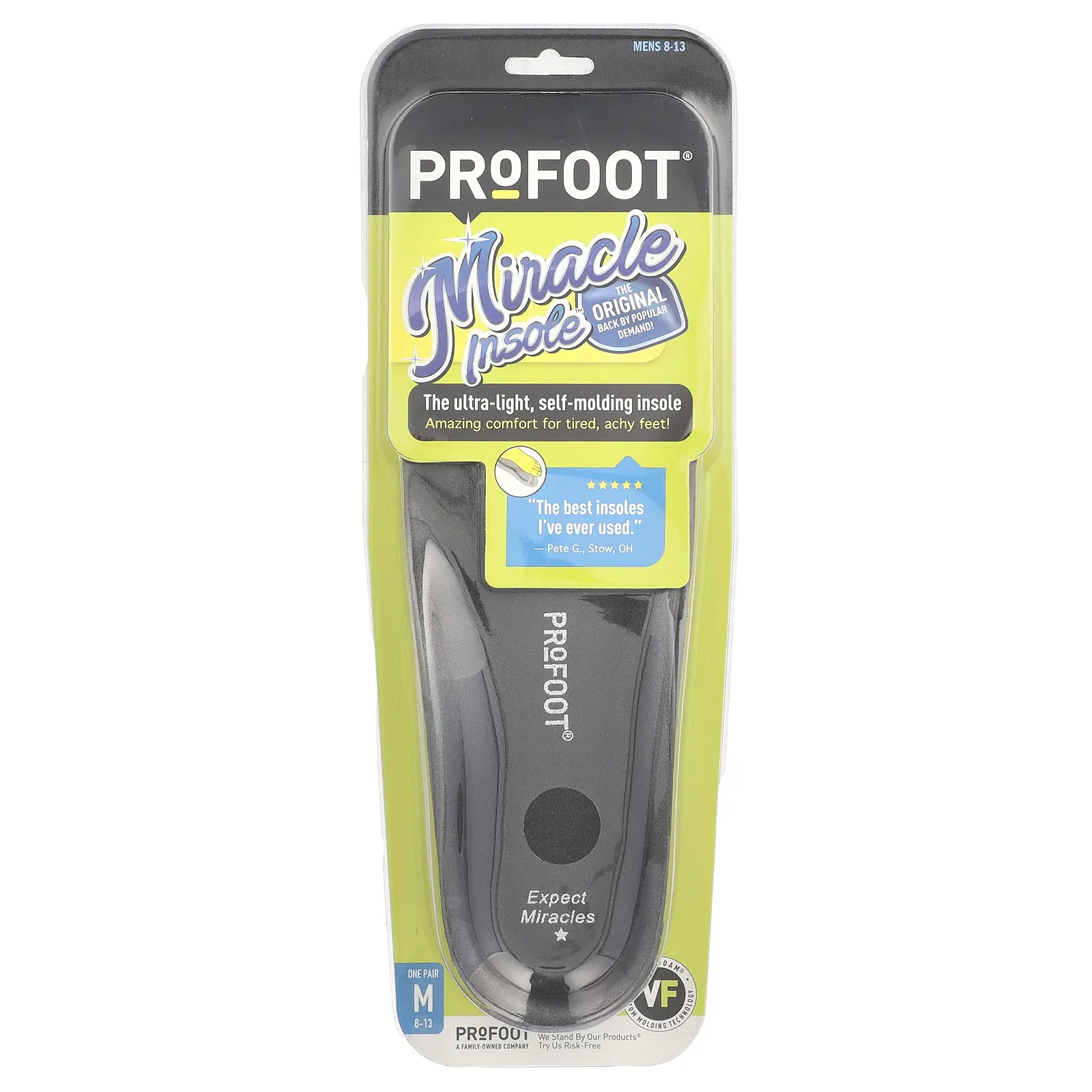 Profoot Miracle Insole, Mens 8-13, 1 Pair