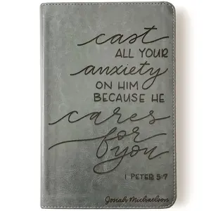 Personalized ESV Student Study Bible - Gray - Cast All Your Anxiety On Him - Hand Lettered and Engraved