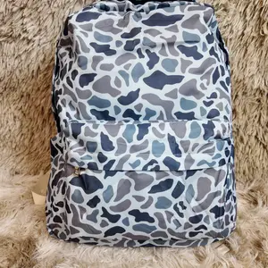 Gray camouflage printed hunting backpack children boys back to school bookbags