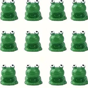 20pcs Colorful Green Resin Frog Ornaments, Cute Little Frog Accessories, Perfect For DIY Fairy Gardens, Home Decoration, Car Dashboards And Outdoor Celebrations, Interesting Little Ornaments