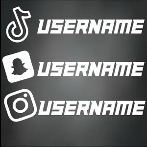 Custom Social Handle Vinyl – 1.5x7” Decal (Instagram, Tiktok, Snapchat, Youtube)