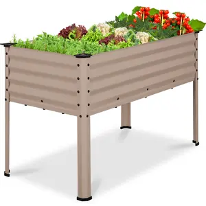 Best Choice Products 48x24x30in Elevated Galvanized Metal Garden Bed w/ Corner Protectors