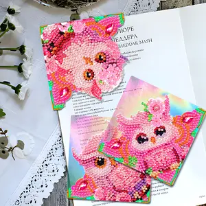 4Pcs Pink Owl Corner Diamond Painting Bookmarks - Protective Page Markers & Perfect Gifts for Owl Lovers