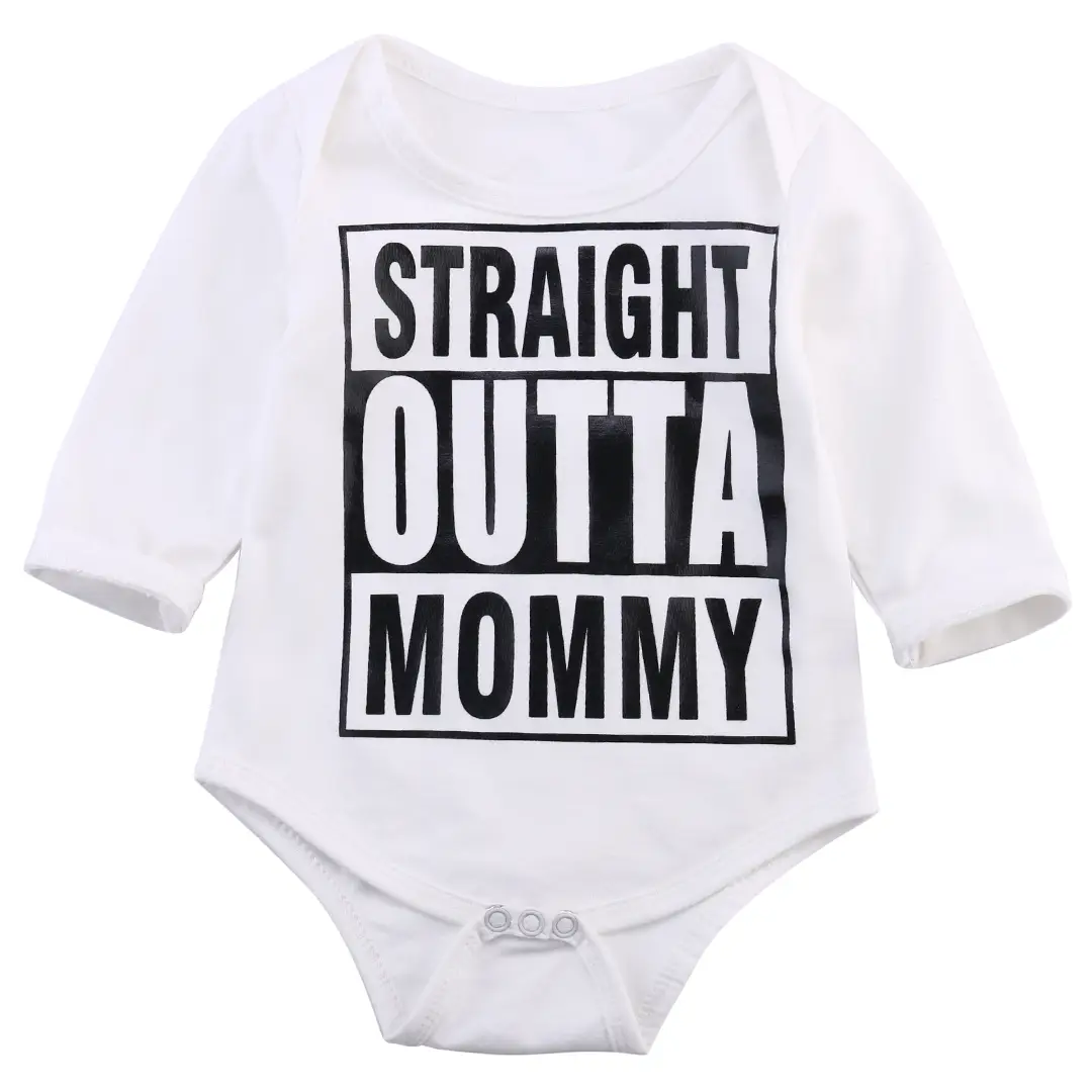 Newborn Baby Girl Boy Clothes Outfits Straight Outta Mommy Romper Funny Letter Bodysuit Jumpsuit Infant Clothing Gift