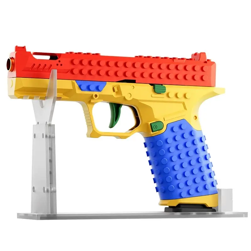 DIY Building Block Toy Blaster with Shell Ejection, Mechanical Assembly Educational Toy Set, Creative Desktop Stress Relief Blaster for Kids & Adults