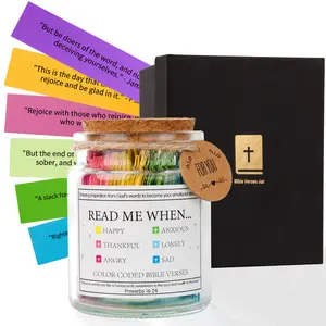 Bible Verse Glass Jar Christian Gift Unisex 1PC Religious Encouragement Jar Scripture Reminder Bottle Inspirational Faith Jar for Men and Women Catholic Devotional Gift Decor Water Proof Ornaments