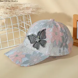 Women's Korean-Style Breathable Butterfly Lace Baseball Cap, Hats for Women, Spring-Summer Sports & Outdoor Sun Protection Sunscreen Hat