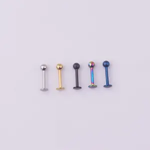 Vacuum-plated 316L Stainless Steel Ball Lip Studs Ear Studs Human Body Piercing Jewelry Party