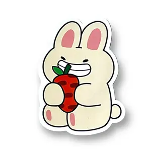 Bunny with carott, Bunny sticker, Rabbit, Laptop sticker, Cute Rabbit