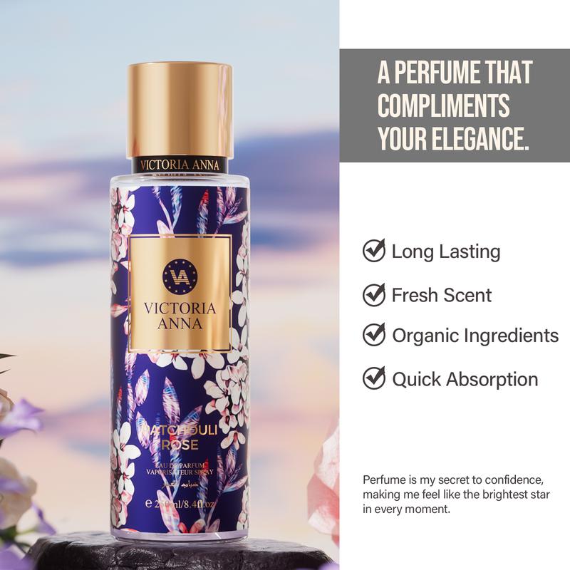 Victoria Anna Floral Fragrance Mist 8.4 fl oz Hair & Body Spray for Women - Perfect for Dating, Parties, and Gift Giving - Fruit-Flavored Body Spray with Harmonious Floral and Fruity Notes