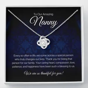 Personalized Nanny Gift Necklace, Nanny Goodbye Gift, Nanny Thank You Gift, Babysitter Gift, To our amazing nanny, Nanny appreciation gift, Love Knot