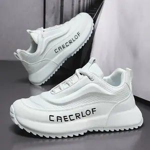 Men's trendy two-tone sneakers, comfortable non-slip lace-up casual shoes suitable for outdoor activities