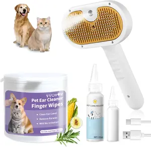 Pet Steam Brush,Cat Dog Hair Remover, Adjustable Pet Hair Remover,Pet Steamy Mist,Steam Pet Brush for Pet Hair 3-IN-1 Steamy Cat Brush Grooming Comb for Dogs Steam Brush for Cats Remove Flying Fur Steam Advanced Pet Hair Removal Comb pet pal brus tool