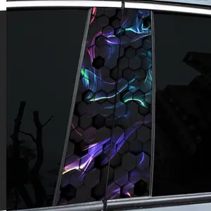 2-Piece, Venom Color Pattern Decal - High Gloss - Waterproof and Scratch Resistant - PVC - Sticker - Self-Adhesive Suitable for -b-Rods - Doorposts, etc. - Ideal for Vehicles - Wall and Window Glass Decorations -
