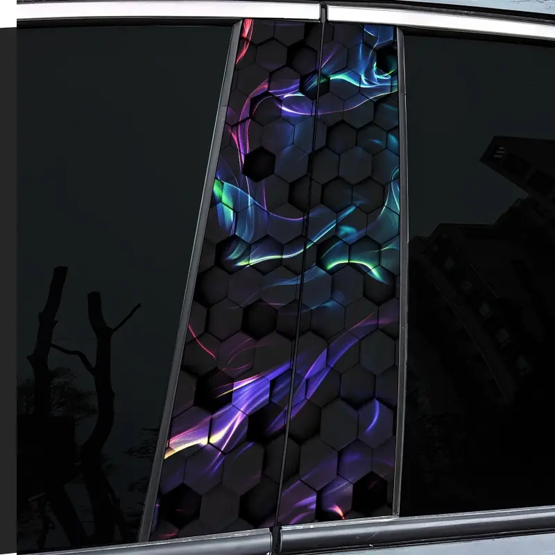 2-Piece, Venom Color Pattern Decal - High Gloss - Waterproof and Scratch Resistant - PVC - Sticker - Self-Adhesive Suitable for -b-Rods - Doorposts, etc. - Ideal for Vehicles - Wall and Window Glass Decorations -