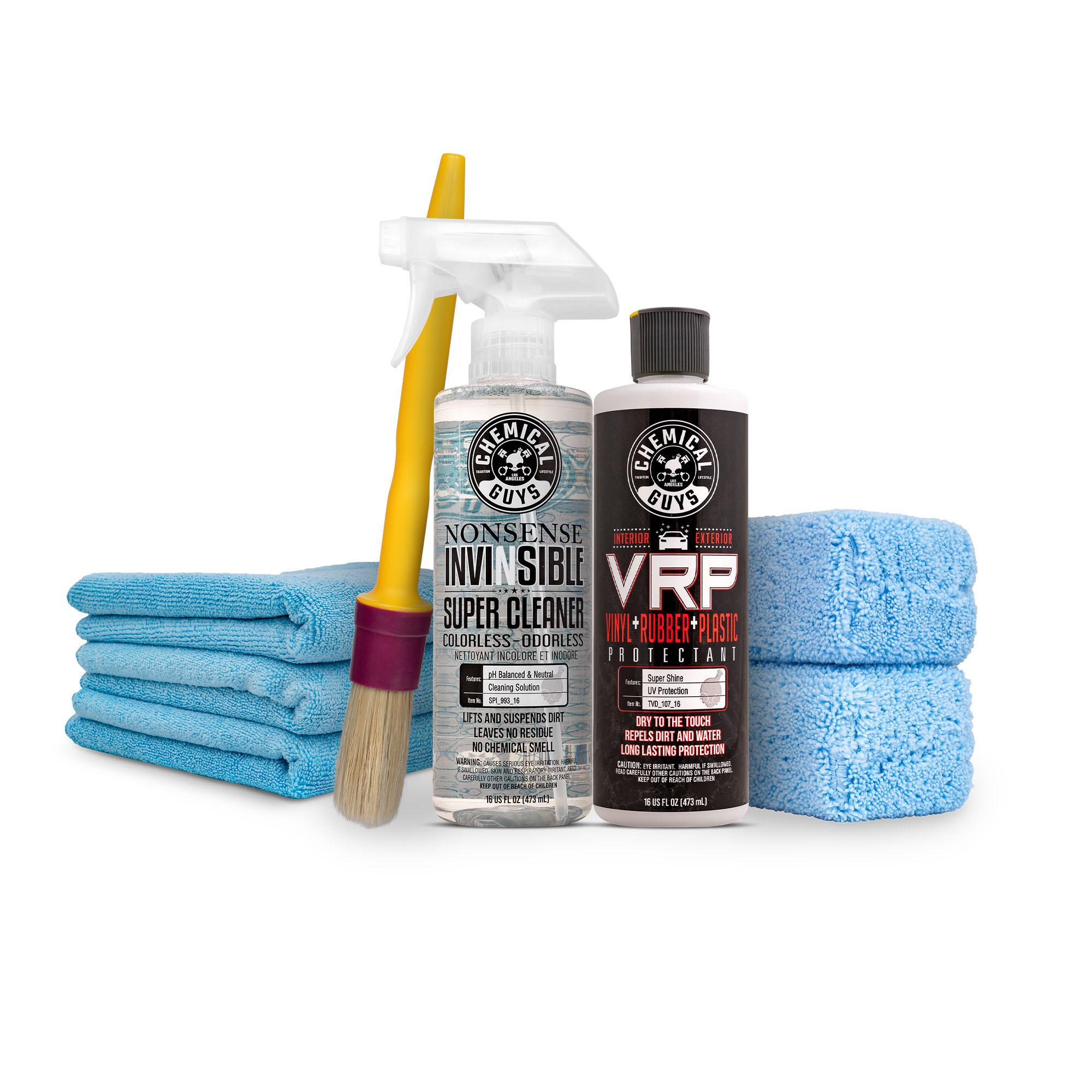 Chemical Guys Trim Restoration Car Wash Kit - 16oz Nonsense All-Purpose Degreaser, VRP, Applicators, Microfiber Towel & Car Detailing Tools for Trim Care