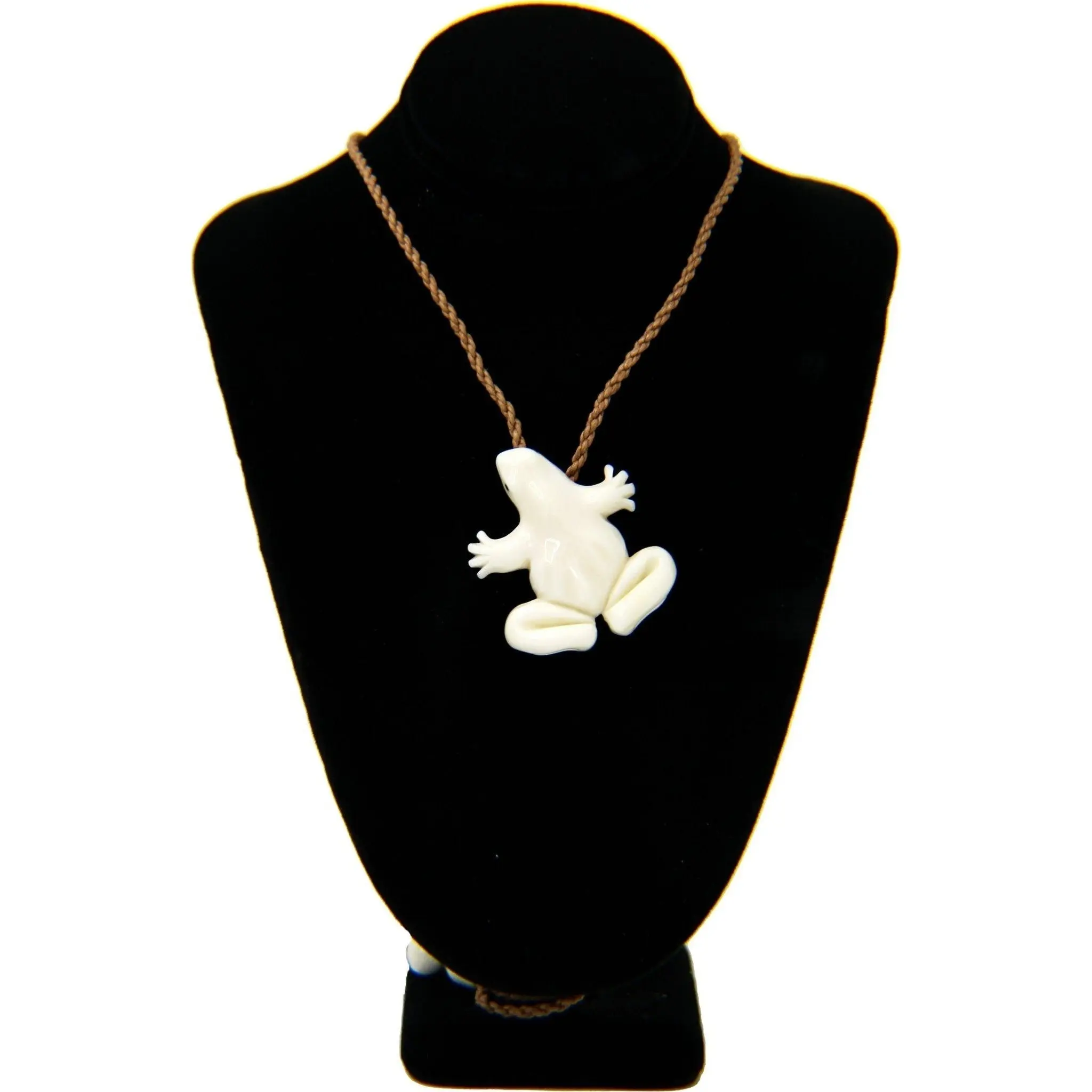 White Bone Frog Necklace